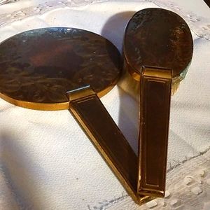 Vintage vanity mirror and hairbrush